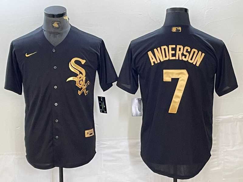 Men's Chicago White Sox #7 Tim Anderson Black Gold Cool Base Stitched Baseball Jersey,We sell and wholesale Men's Chicago White Sox #7 Tim Anderson Black Gold Cool Base Stitched Baseball Jersey on line form chian!